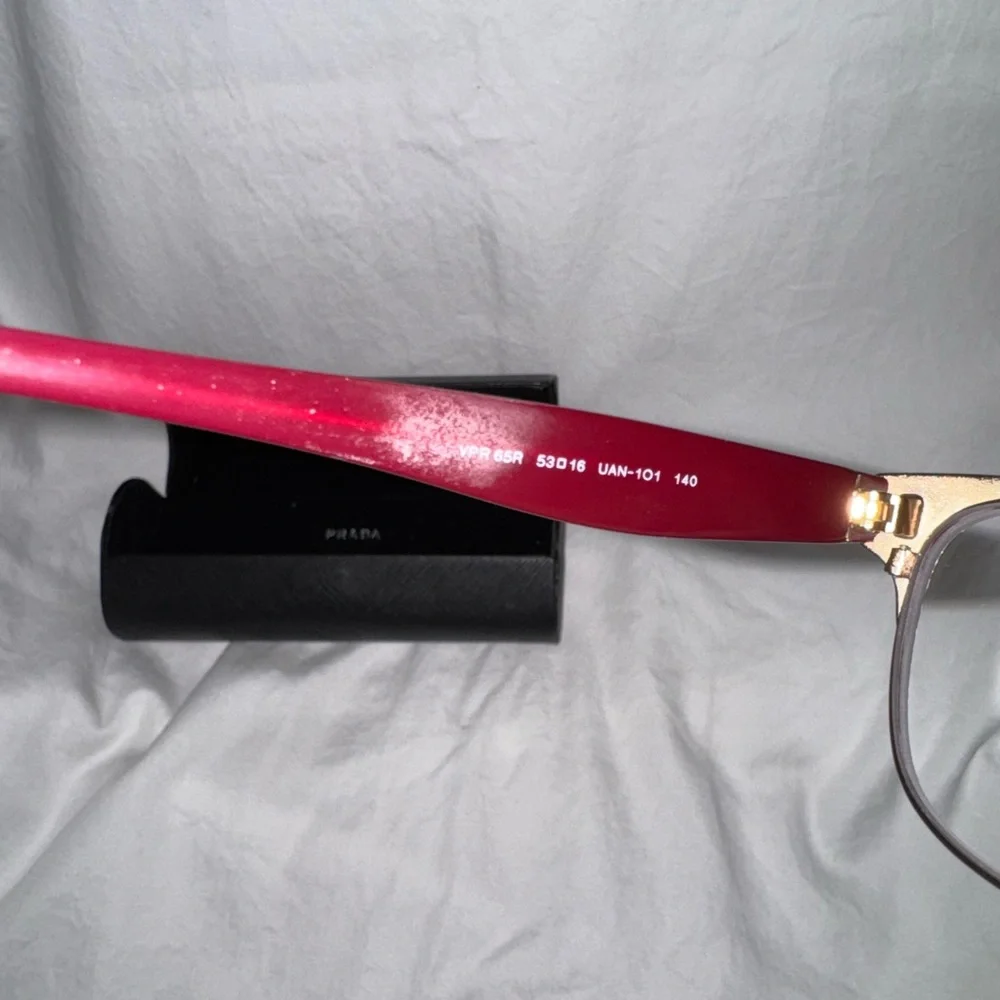 Prada Women’s Burgundy Eyeglass Frames Designer Optical Glasses - Picture 5 of 6